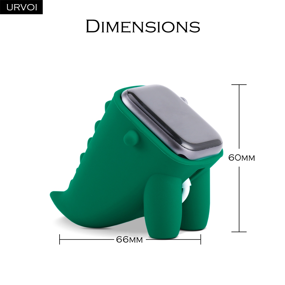 Urvoi stander til apple watch holder serie 6/5/4/3/2/1 watchos natbord keeper silikone hjemmeopladning dinosaur dock til iwatch