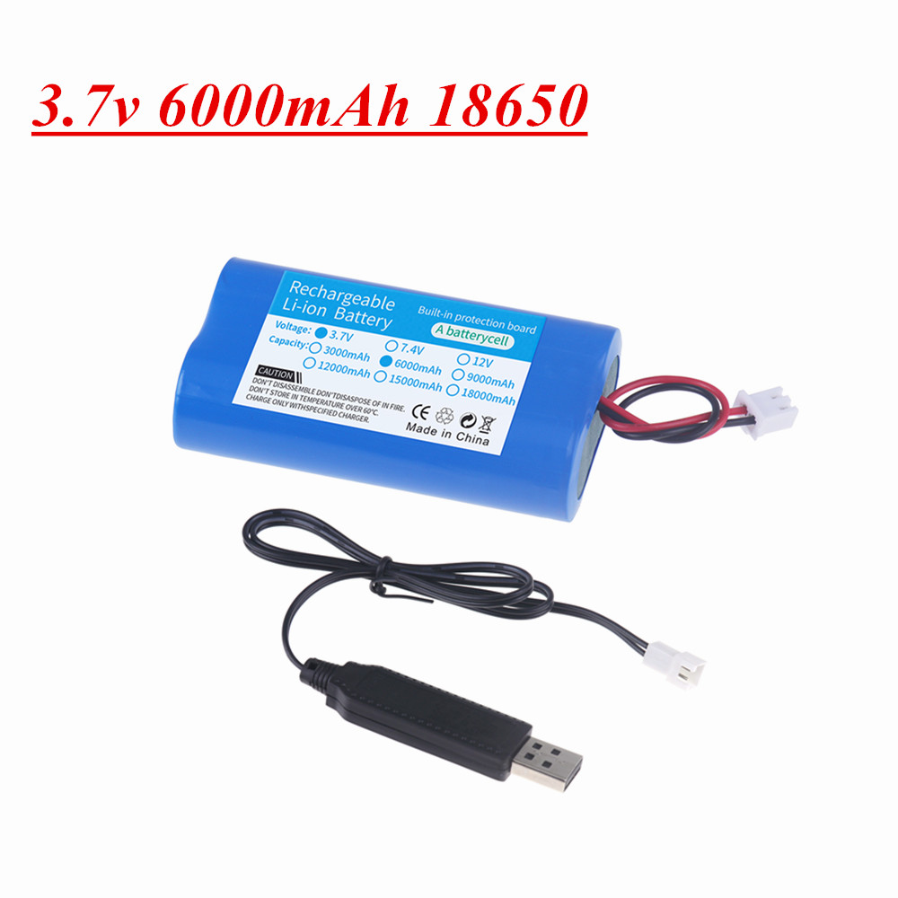 3,7 V 18650 lithiumbatterijpak 6000 Oplaadbare batterijgroep met XH2.54-2p-stekker voor bewakingsapparatuur, beschermingsbord: green