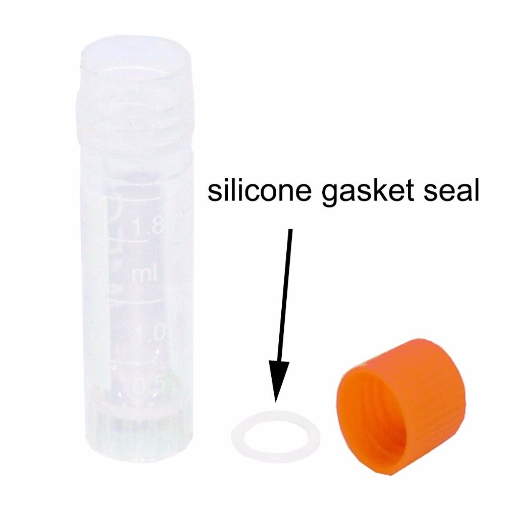 100 PCS Clear Plastic Test Tubes Centrifuge Tubes 1.8ml Science Lab Microcentrifuge Tubes (Orange)