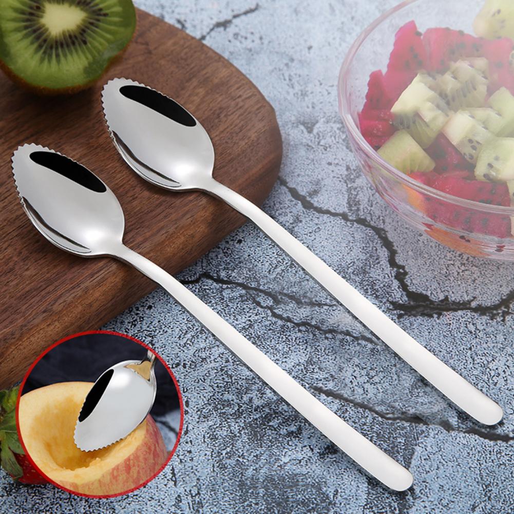 Fruit Lepel Rvs Gekartelde Rand Groente Keuken Gadget Snijgereedschap Voor Thuis Keuken Accessoires