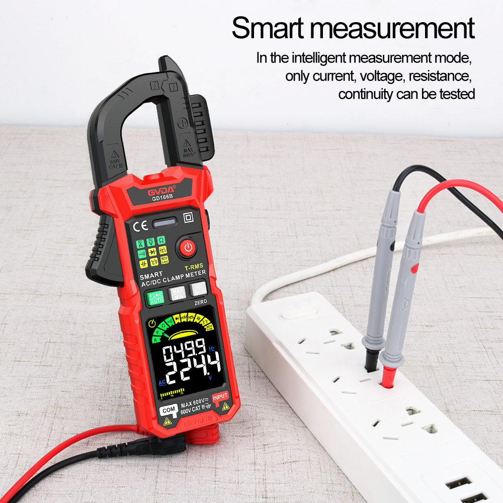 GVDA Clamp Meter Digital Multimeter True RMS Auto Range NCV DC AC Voltage Tester Voltmeter Smart Multitester
