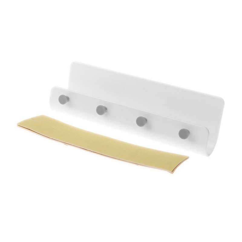 4 kroge vægmonterede nøgler post brev arrangør opbevaring rack holder bøjle dekoration: Bg