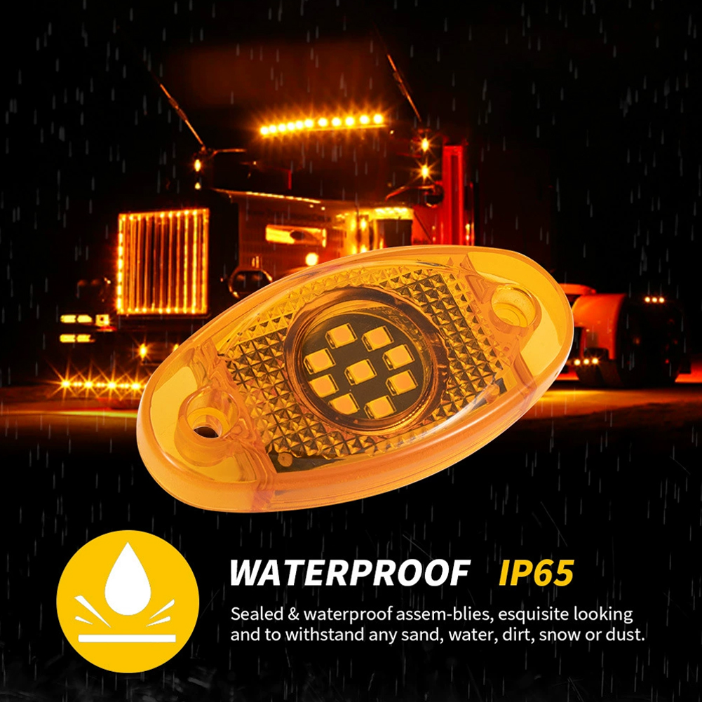 12-24v x 9 led sidelampe til lastbil, flerfarvet, vandtæt, bilbreddelampe, trailer, bus, varevogn, signalmarkeringspære, biltilbehør