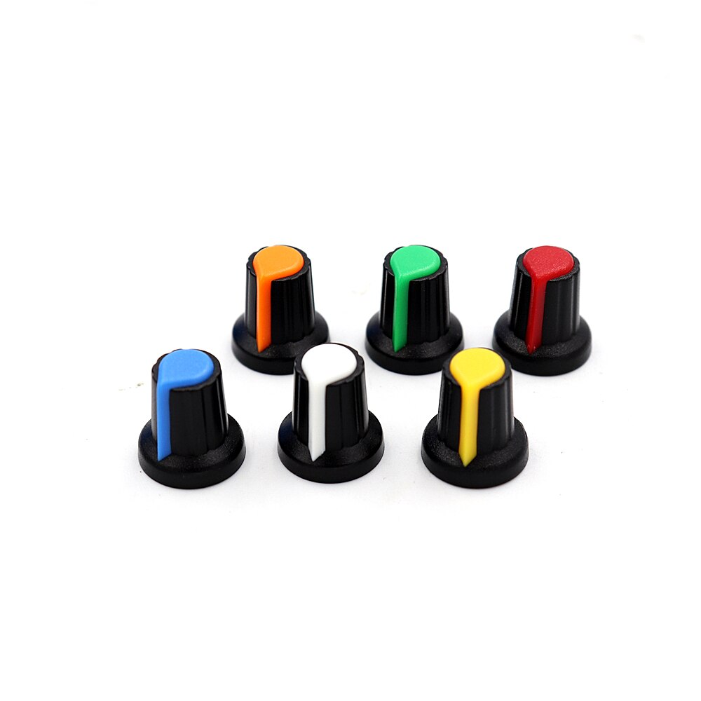 6Pcs Plastic Knop Pruimenbloesem Handvat 15X17mm AG2 Potentiometer Versterker Knop: Color mixing