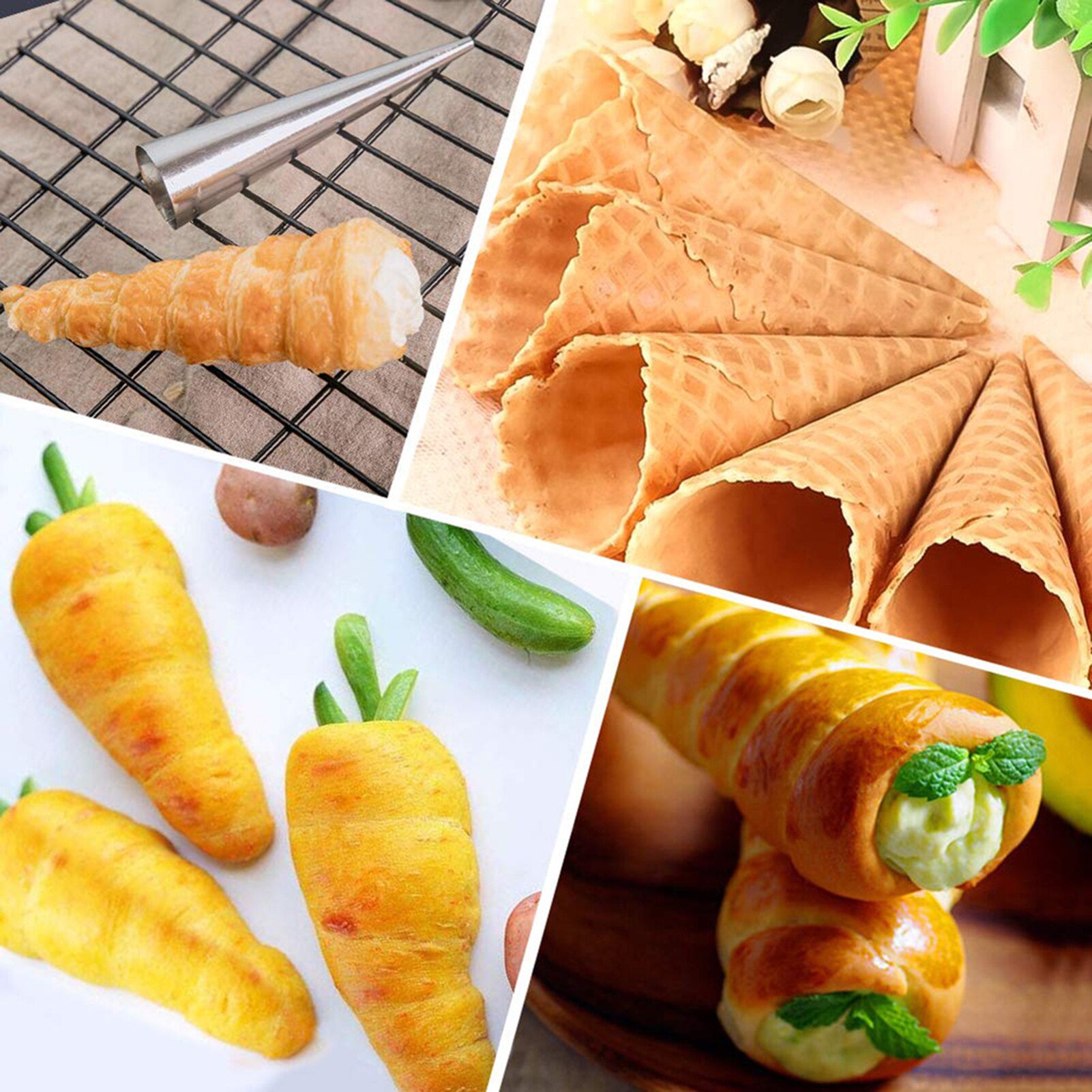 Diy bakekegler hornkaker rull kakeform spiralbakte croissanter rør cookie dessert kjøkken bakverktøy