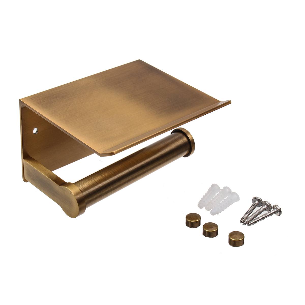 Papier Houders Badkamer Accessoires Wc WC Papier Houder Mobiele Telefoon Rolhouder met Plank Handdoekenrek Zwarte: Chrome