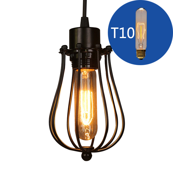 Vintage bur lysekrone edison pære loft restaurant soveværelse pendel led belysning industri vintage jern lamper til hjemmet: 220v  t10