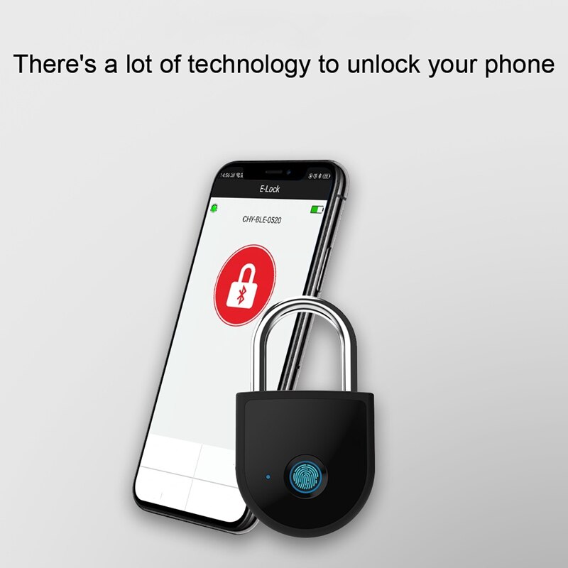 Smart Fingerprint Lock Mobile Phone Bluetooth Remote Control Lock Mobile Phone App Operation Lock Living Detection Fingerprint L