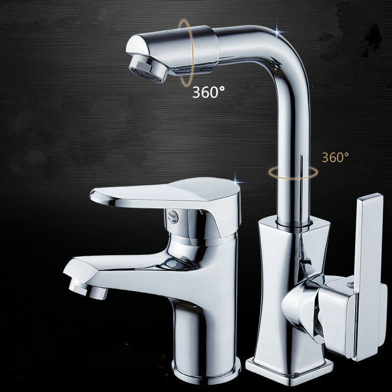 Bathroom Basin Faucets Mixer Sink Tap Single Handle Hole Chrome Faucet Basin Taps Deck Vintage Wash Cold Mixer Tap E11799