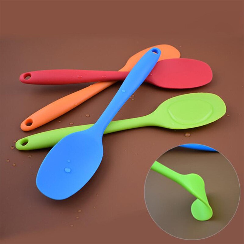 Colorful Silicone Spoon Heat Resistant Easy To Clean Non-stick Rice Spoons High Temperature Spoon Tableware Utensil Kitchen Tool