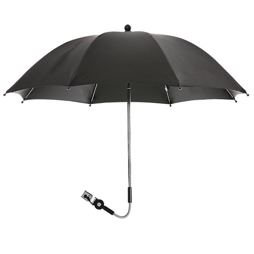 Universele Parasol Voor Kinderwagens En Buggy Kinderwagen Paraplu Voor Zon En Met Regenhoes Uv 50 +: Black