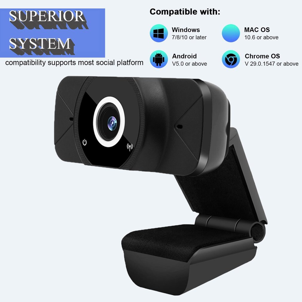 Webcam 1080P With Microphone USB PC Webcam Full HD Web Cameras For Computers Desktop Webcam Auto-Focus Web Camera