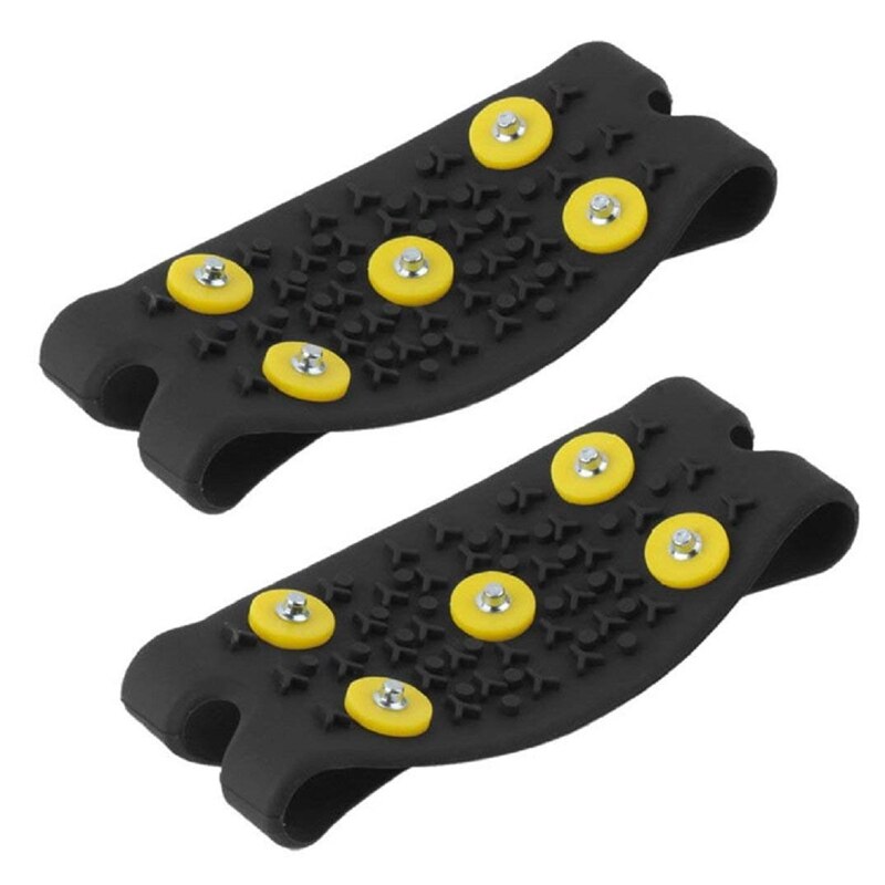 Sneeuw ijs klimmen antislip spikes handgrepen stijgijzers schoenplaatjes 5- noppen schoenhoes: Default Title