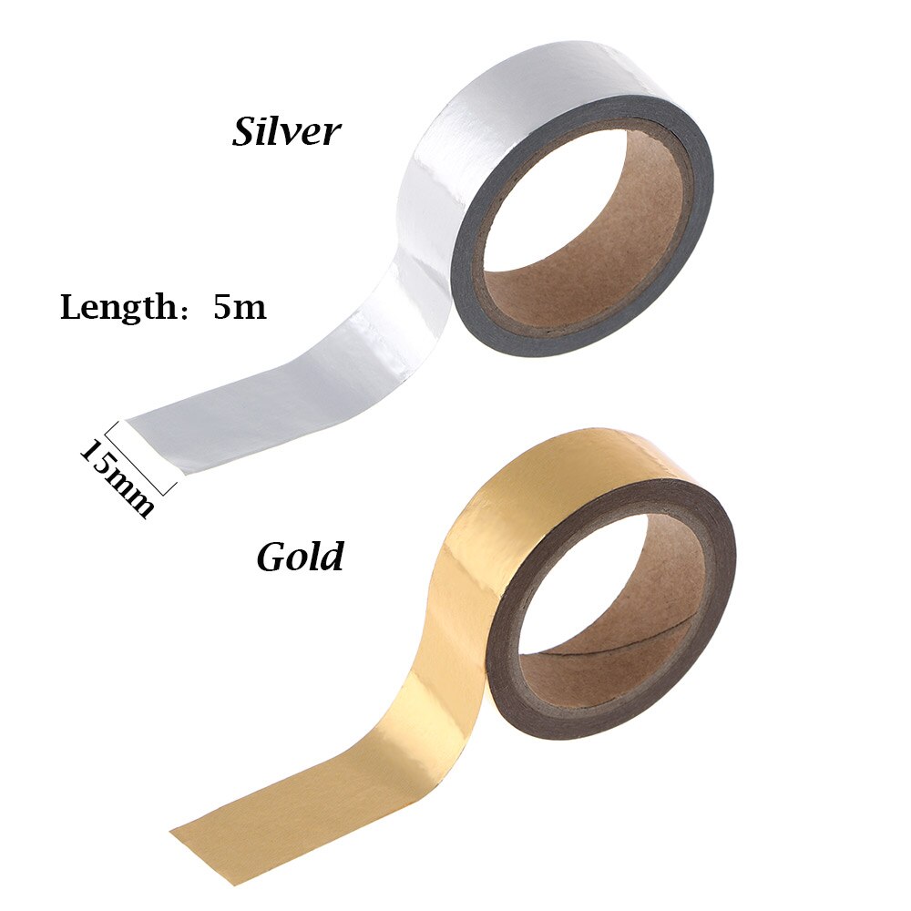 1 rollo de cinta adhesiva para manualidades, color oro y plata, cinta adhesiva para álbum de recortes, papelería, cinta decorativa para diario de Navidad