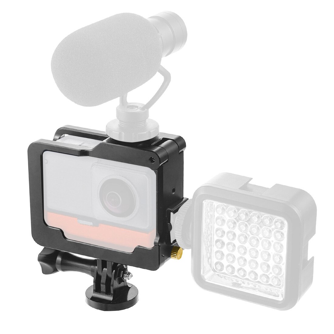 360 Panoramic Camera Frame Cooling Cage Rig Protective Case Cold Shoe 1/4 Mount for Insta360 One R 4K Tripod Adapter Accessories