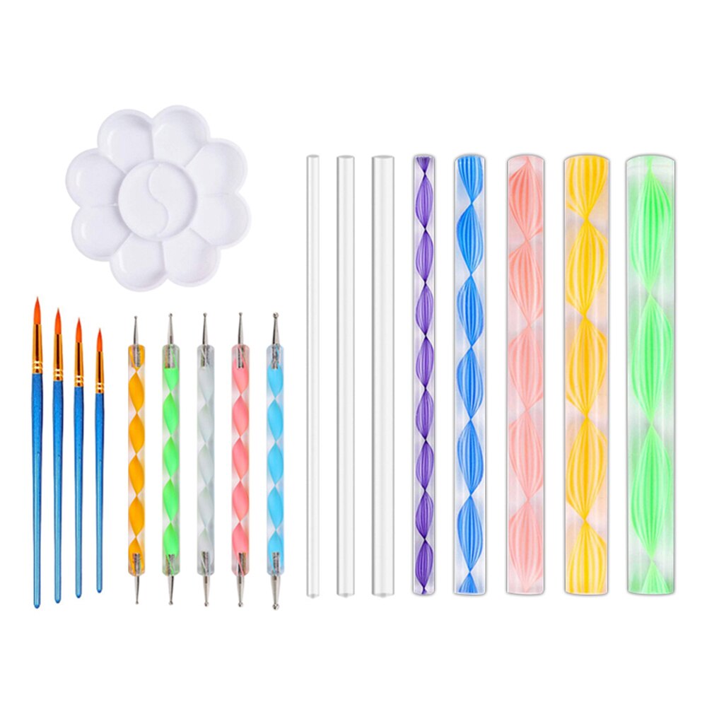 18Pcs Acryl Mandala Puntjes Pen Schilderen Bal Stylus Verf Lade Dot DIY Gereedschap Sculptuur Rock Schilderen Art Pen Tool voor