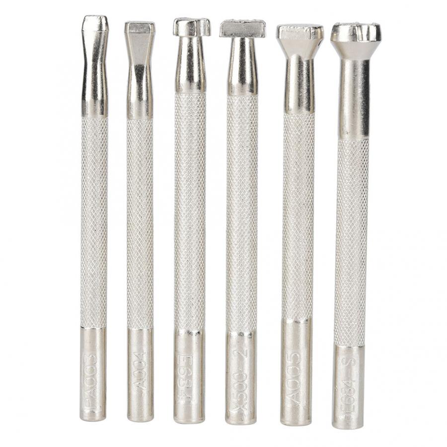6 stuks leerbewerkingsgereedschap, antislip visafdrukgereedschap, patroonhandvat, doe-het-zelf handwerk leerbewerkingsgereedschap