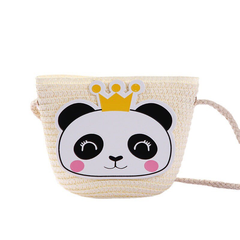 10 Kleuren Kinderen Meisjes Schoudertas Leuke Panda Stro Messenger Bag Kids Sleutels Portemonnee Schattige Prinses Mini Handtas: 8
