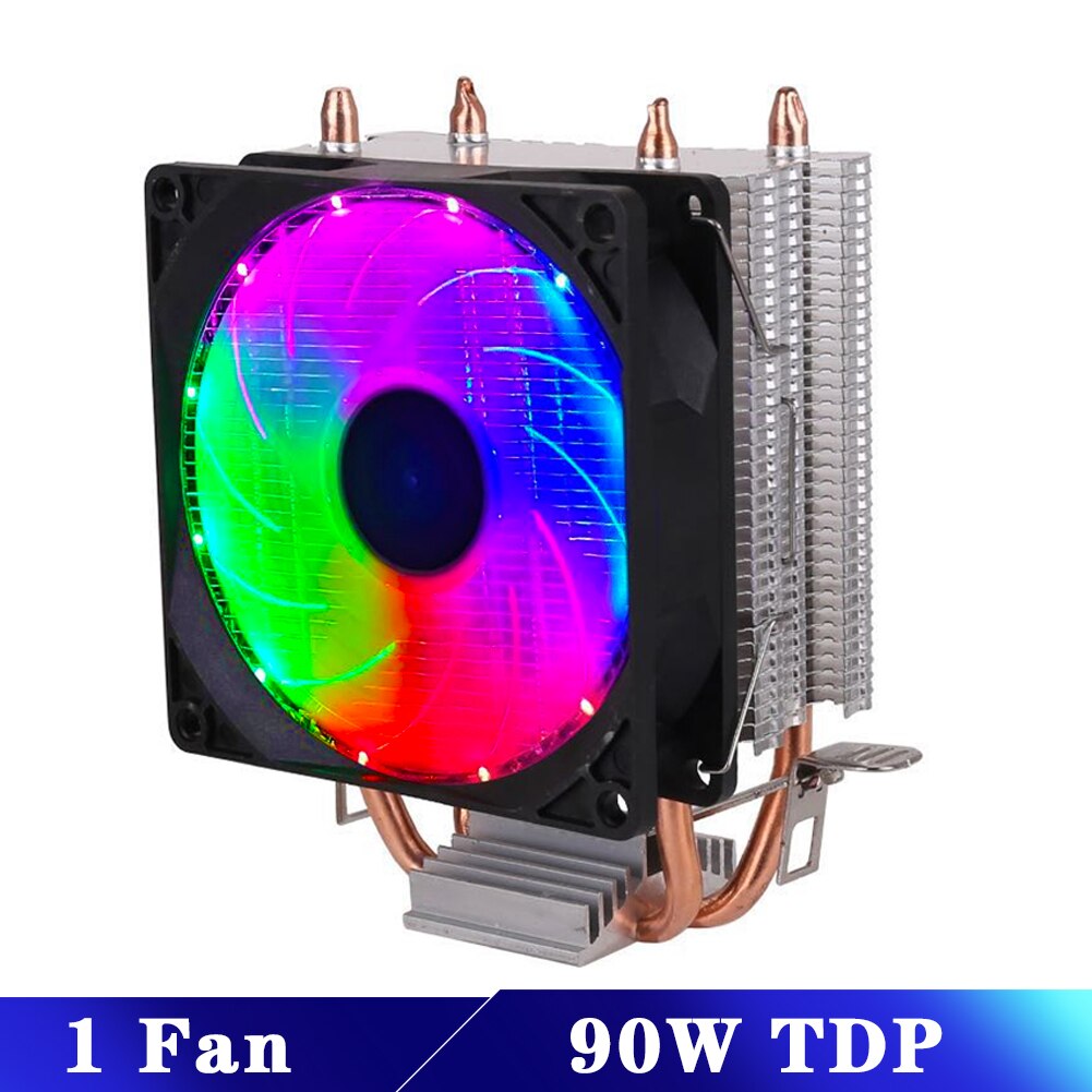 Silent CPU Cooler Fan 90mm 3PIN For Intel LGA 775 1150 1151 1155 1156 1200 1366 AMD AM2 AM3 AM4 Socket Efficient Ventilador: Colorful Lamp