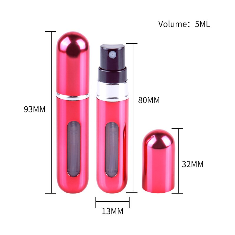 7 kleuren 5ml Draagbare Mini Aluminium Parfum Verstuiver Fles Lege Navulbare Parfum Spuit Pomp Flessen Voor Toeristische