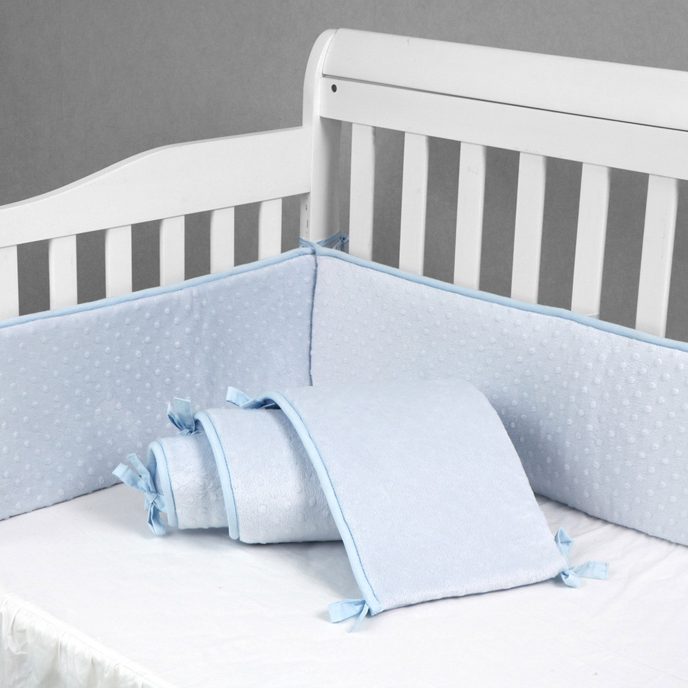 Ren farve baby krybbe sengetøj fyld 100%  bomuld baby krybbe kofanger: Himmel