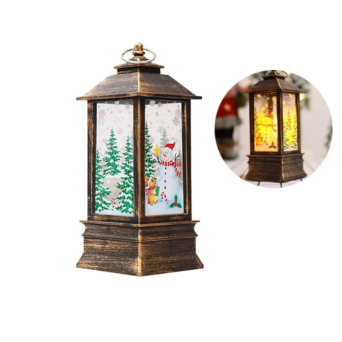 Jul julenissen lykt vindlys god jul dekorasjon til hjemmet natal navidad julepynt år: Kald hvit