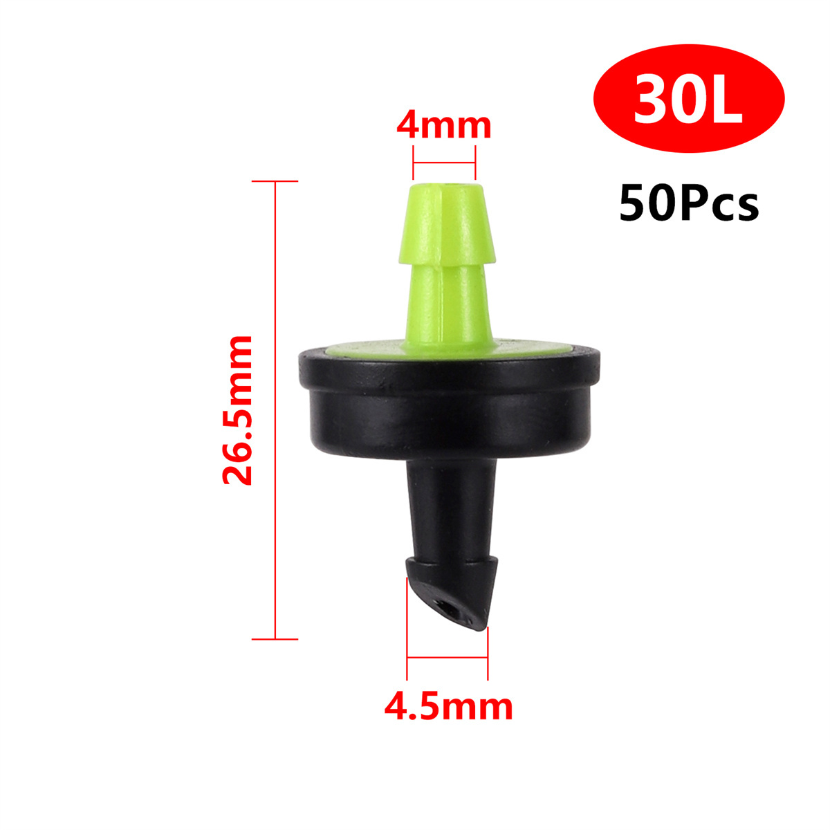 Portata 10/20/30L/H gocciolatore di compensazione della pressione 4/7mm tubo di pulizia automatica regolatore dell'acqua irrigazione del giardino raccordo a goccia: Blu