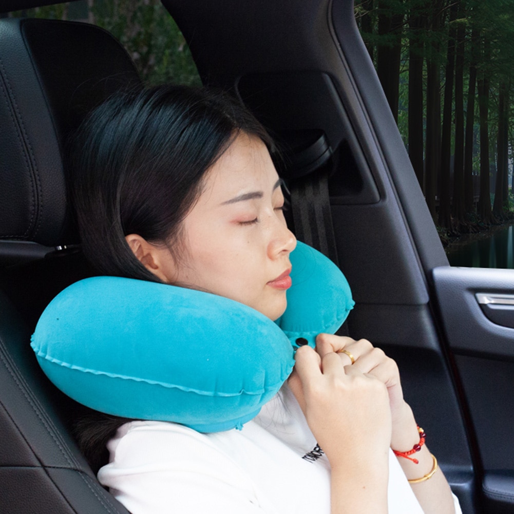 Inflatable Neck Pillow U Shaped Travel Pillow Neck Support Car Accessories