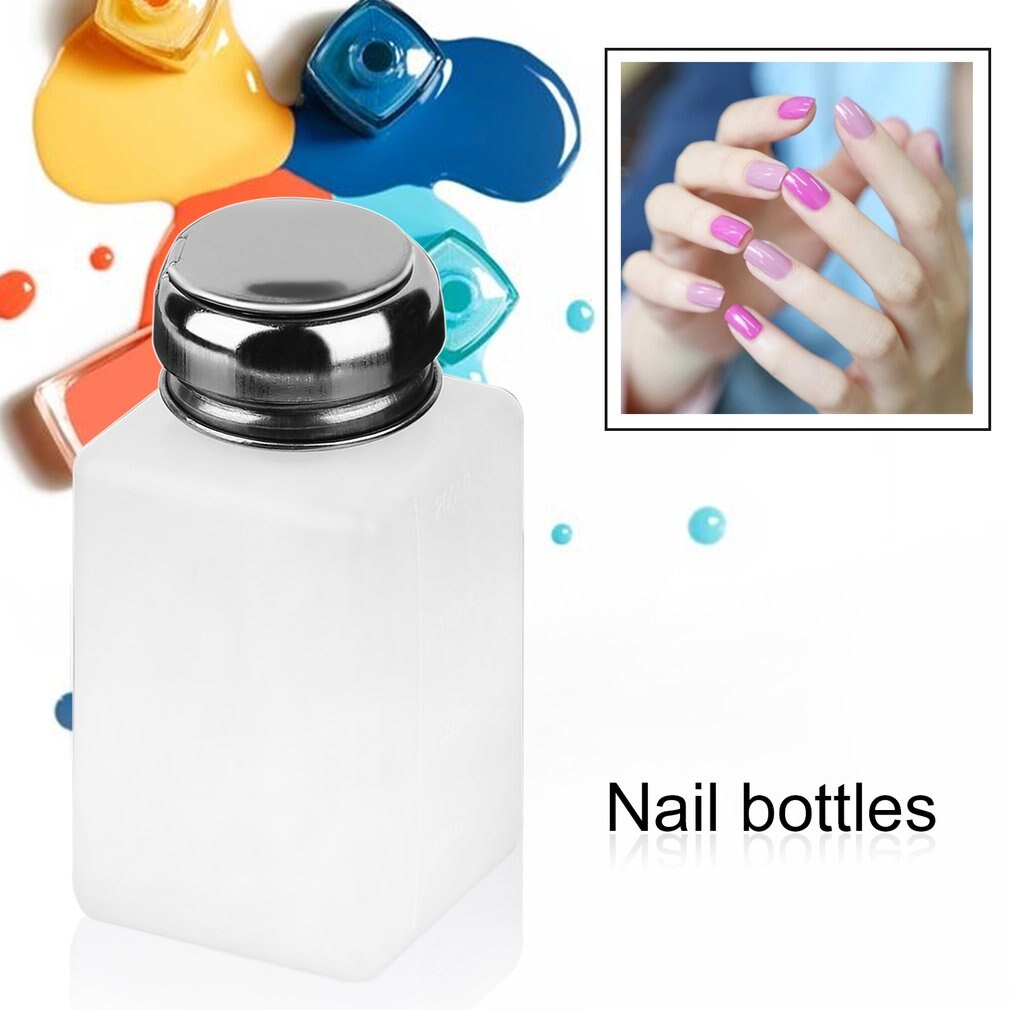 200ML Liquid Alcohol Press Nail Polish Remover Dispenser Pumping Bottle SMR88