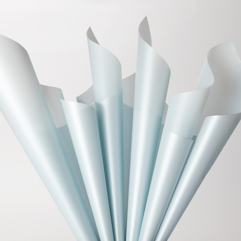 20Pcs Koreaanse Cloud Brokaat Zijde Satijn Textuur Film Opp Bloem Inpakpapier Boeket Bloemen Bloem Winkel Materialen: Sky blue
