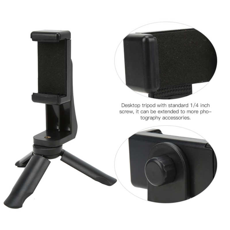 Smartphone Statief Adapter Desktop Mobiele Telefoon Houder Mount Adapter Mini Met Verstelbare Klem Mini Statief Voor Vlog Video Voor Live