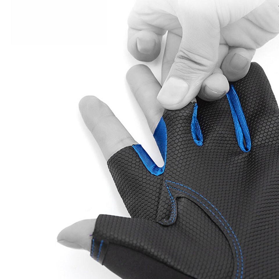 Guantes de pesca antideslizantes para hombre y mujer, equipo deportivo con 3 dedos cortados, para pesca al aire libre, 1 par