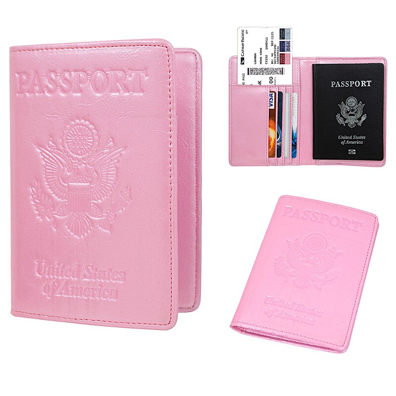 Funda para pasaporte de cuero sintético para hombre y mujer, organizador de tarjetas de identificación, sólido, para documentos de viaje, de 612 a 60: Z