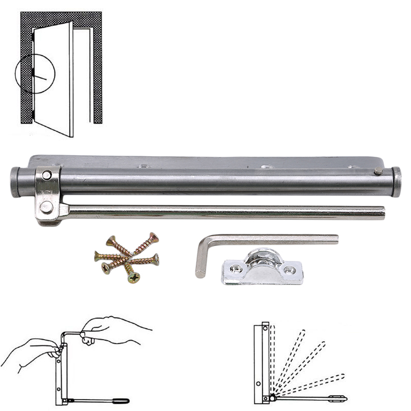 Stainless Steel Automatic Spring Latch Furniture Hardware Automatic Close Adjustable Door Closer