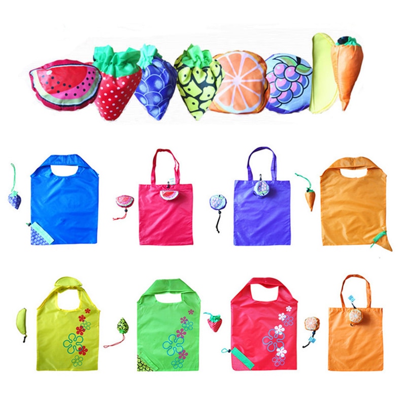 Leuke Fruit Opslag Handtas Opvouwbare Boodschappentassen Herbruikbare Kruidenier Eco Tote Pouch Nylon Tas Grote Capaciteit Vriendelijke Schoudertas