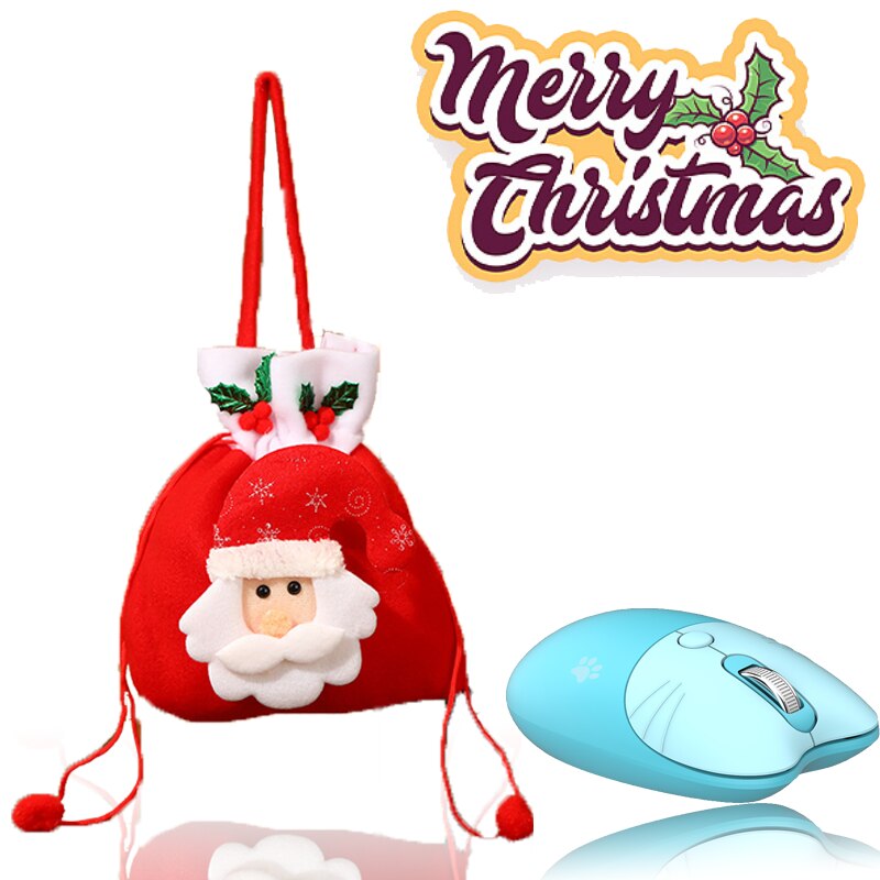 2.4Ghz Wireless Cute Mouse USB Mini Optical Mause Cartoon Ergonomic Silent Mouse 4 Buttons Portable Office Mice For Kids PC: Blue with Bag