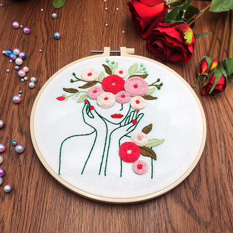 Æstetisk menneskelig natur broderi kit gør-det-selv håndarbejde festsu håndværk til begyndere korssting kunsthåndværk (uden bøjle)