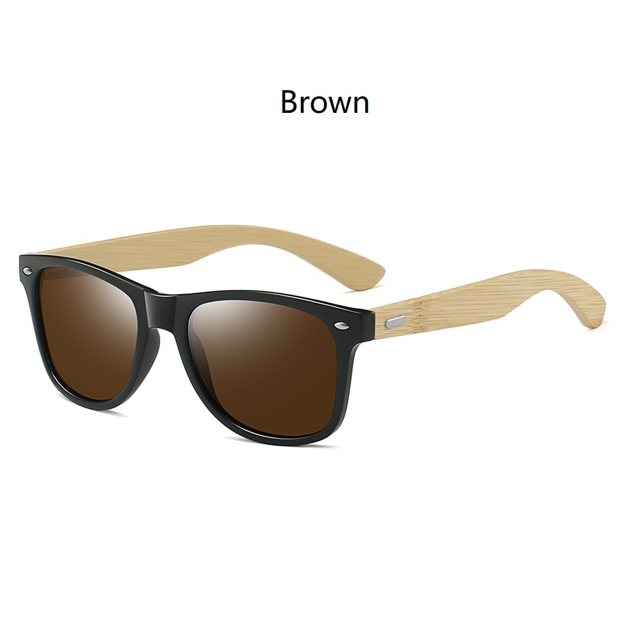 Mode Bamboe Hout Vintage Vierkante Zonnebril Mannen Vrouwen Luxe Zonnebril Houten Rijden Vissen Uv400 Brillen: Coffee