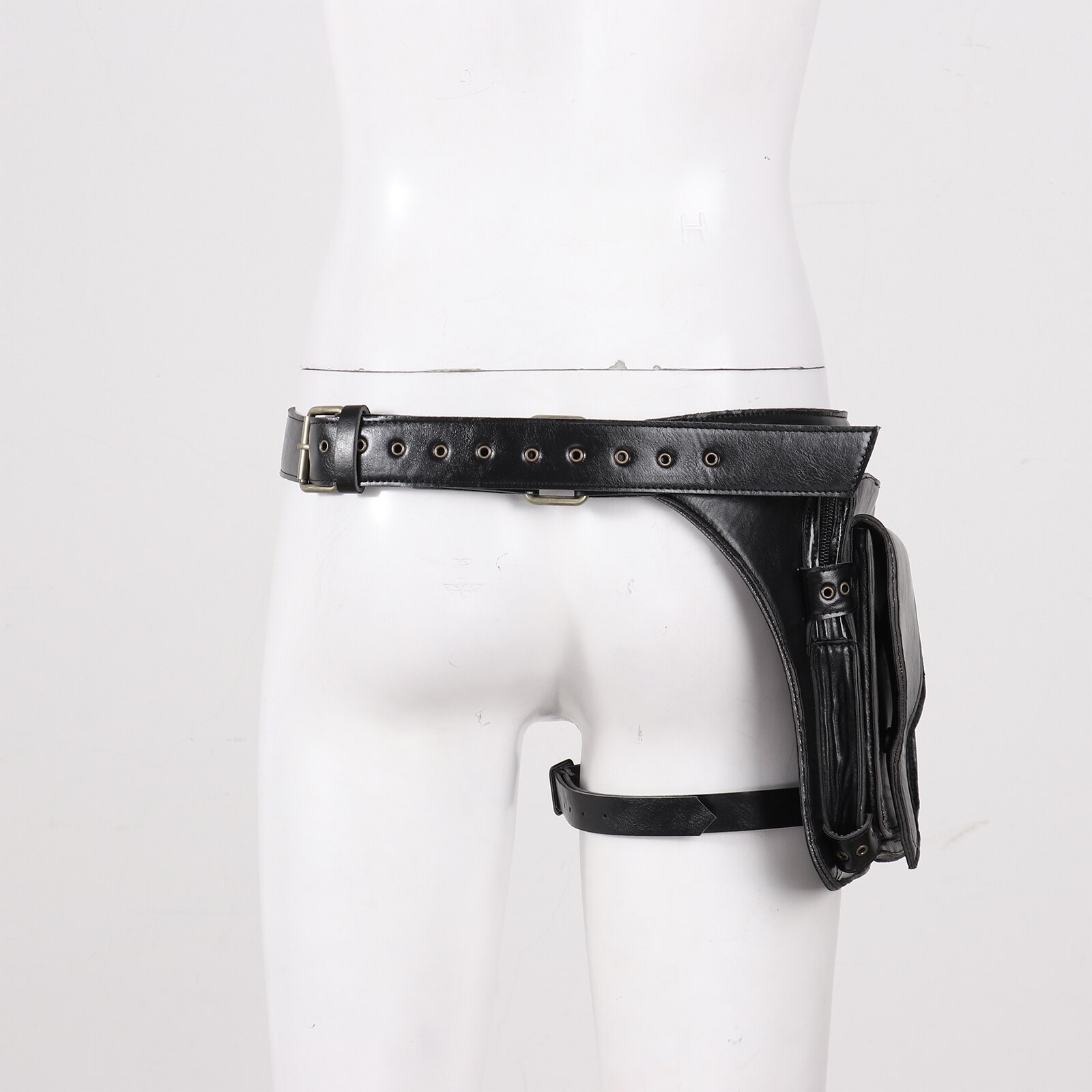 Unisex Retro Rubber Satchel Bag Casual Crossbody Shoulder Handbag Messenger Bag Travel Waist Belt Pack Leg Bag