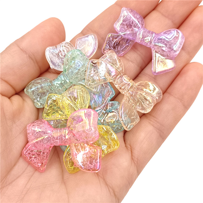 Perles scintillantes avec nœud papillon, bijoux de bricolage, accessoires exécutifs, matériel de bracelet, , 5 pièces: Rouge