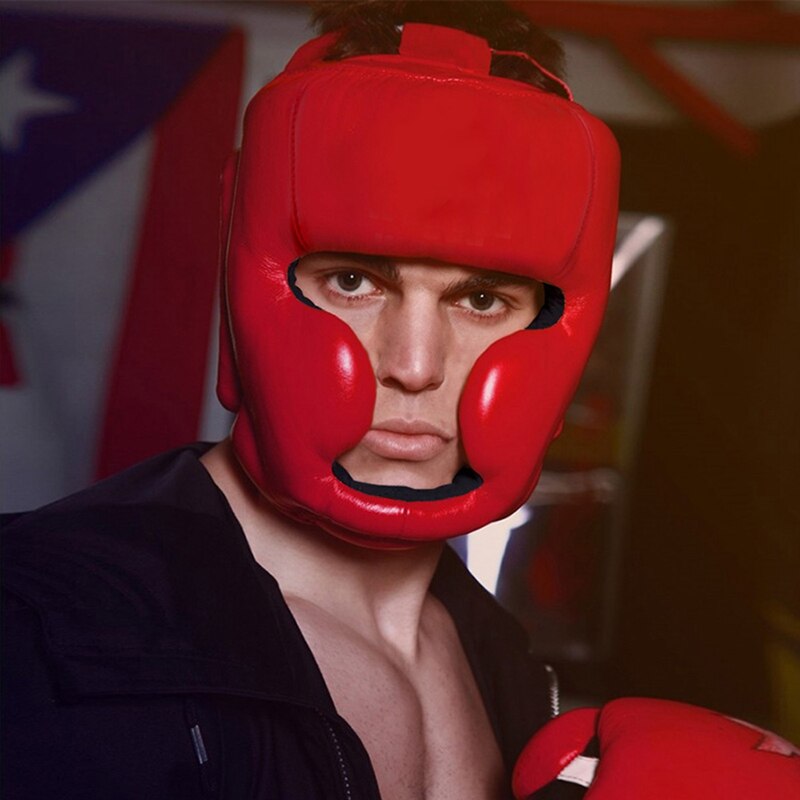 Sanda beschermende boks trainingsuitrusting helm gesloten helm muay thai vechtbescherming hoofdbescherming