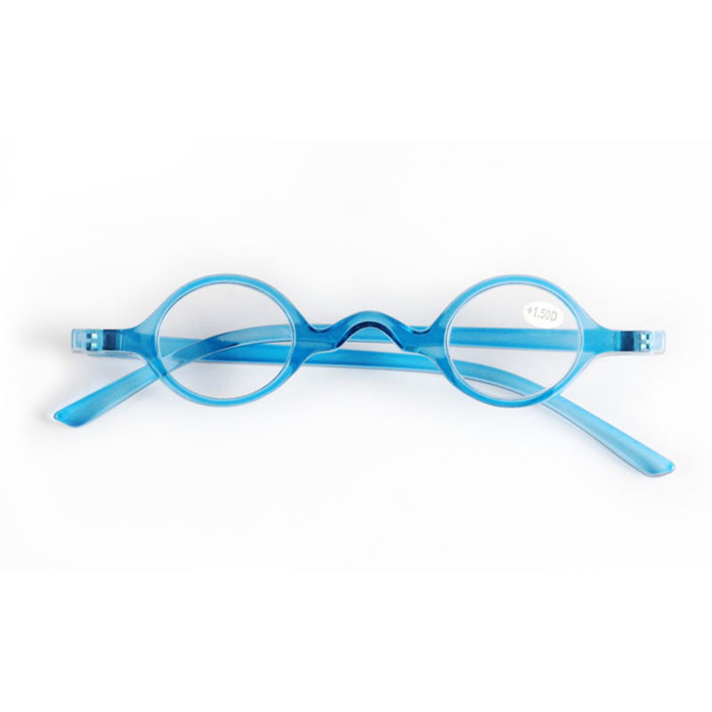 Vrouwelijke Vintage Ronde Mini Leesbril Kleine Plastic Brillen Frame Vrouwen Mannen Presbyope 1.5-3.5 R134