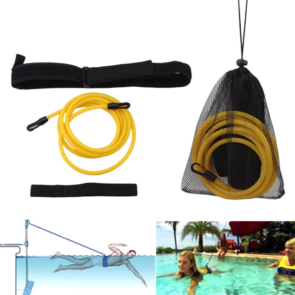 2m/4m simning utbildning bälte vatten tränare dragbälte justerbar fot spänne pool bungee säkerhet motstånd bälte