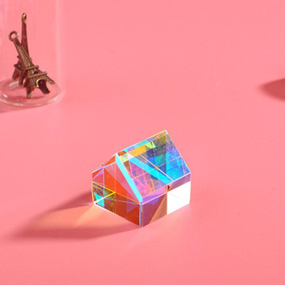 Optische Rgb Glazen Prisma Kleurrijke Prisma X Cube Creatieve Vorm Optische Lens Kleur Vierkante Glazen 20*20*18cm Prisma Cabine V6N8