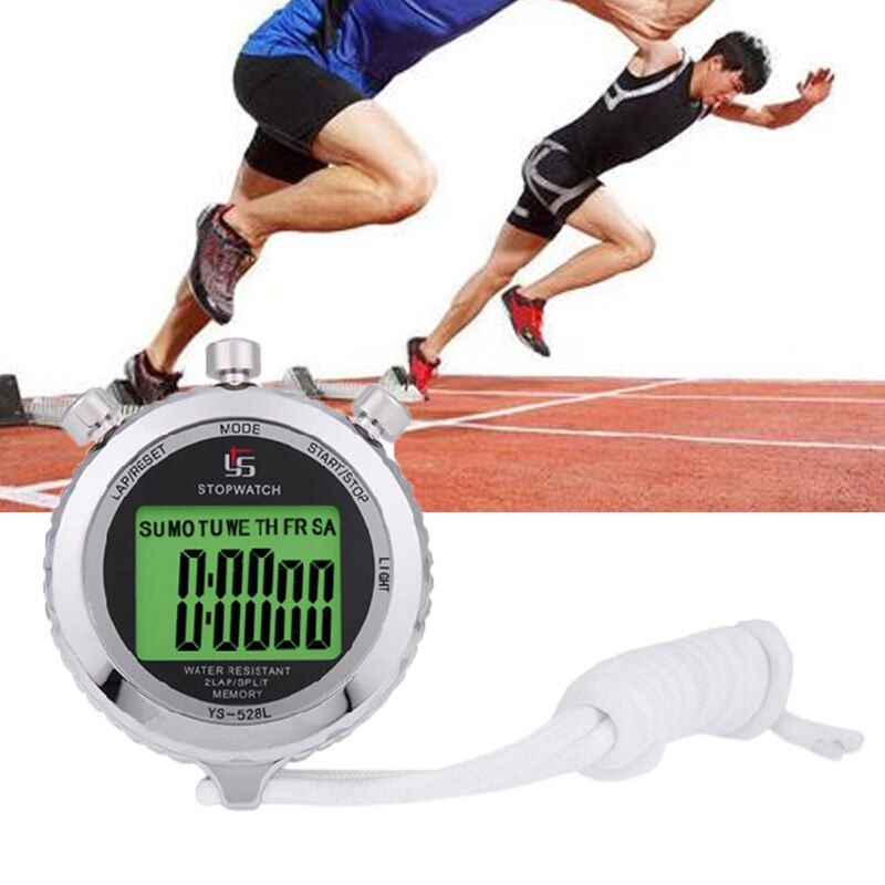 Silent Stopwatch with Light 0.01s Accuracy Countdown Timer On Time Alarm Large Display Digital Sports Stopwatch Clock