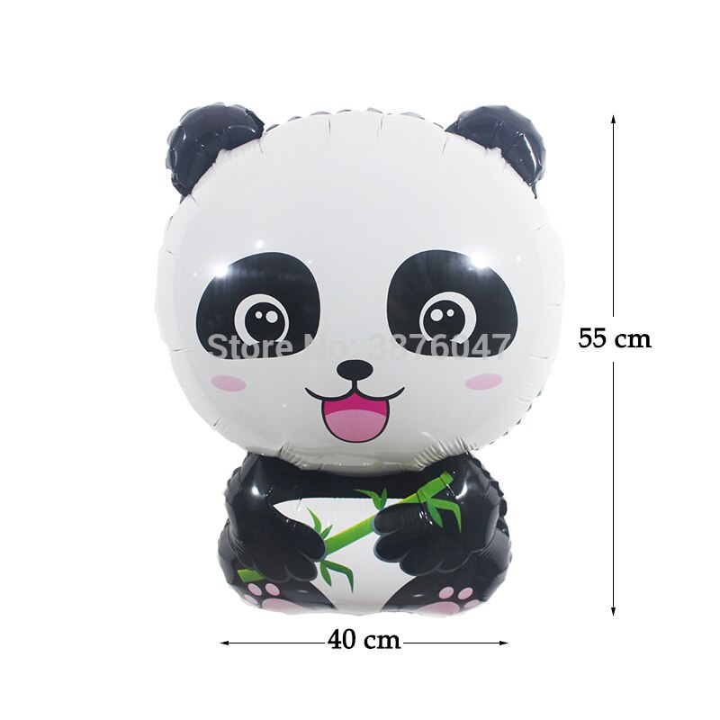 Panda happy birthday banners Kids cartoon panda party decorations black white birthday banners panda foil helium balloons