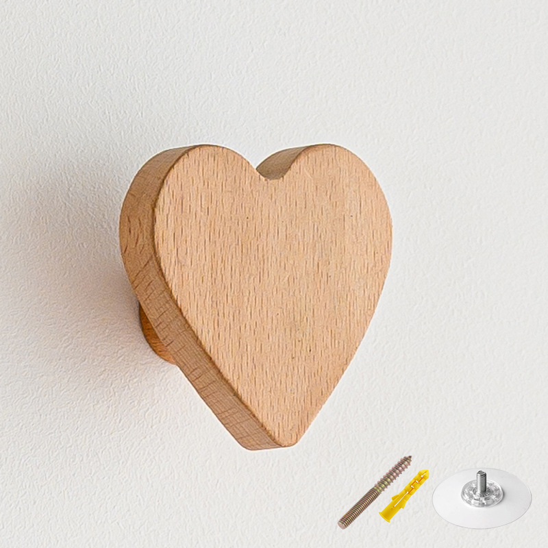 Ganchos de madera maciza para decoración de habitación, gancho de animales para colgar en la pared, gancho para llaves y abrigos, colgador de decoración del hogar, accesorios de baño y cocina, 1 Uds.: Gris claro