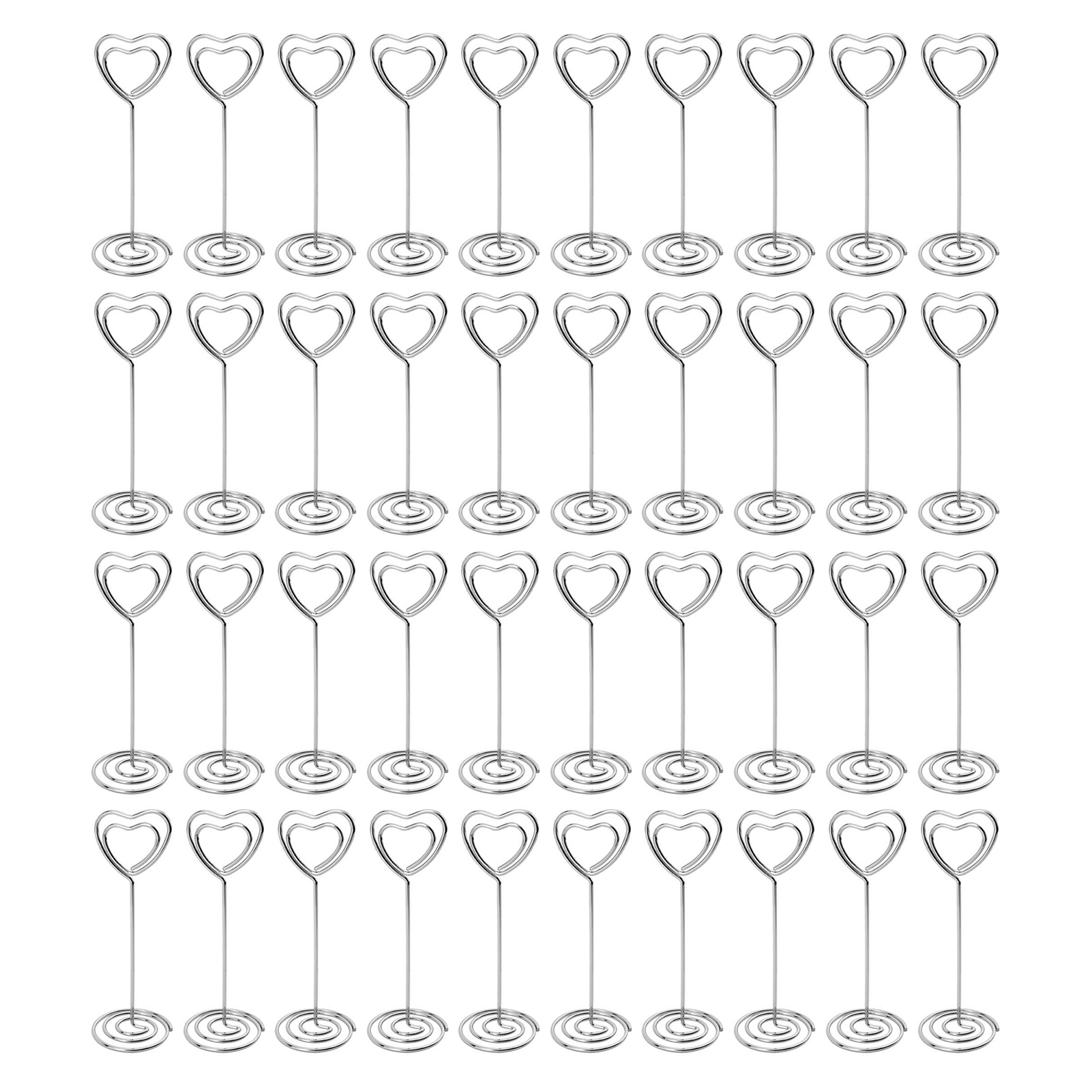 40pcs Restaurant Table Decor Display Stable Birthday Carbon Steel Wire Place Card Holder Anniversary Sign Stand For Wedding