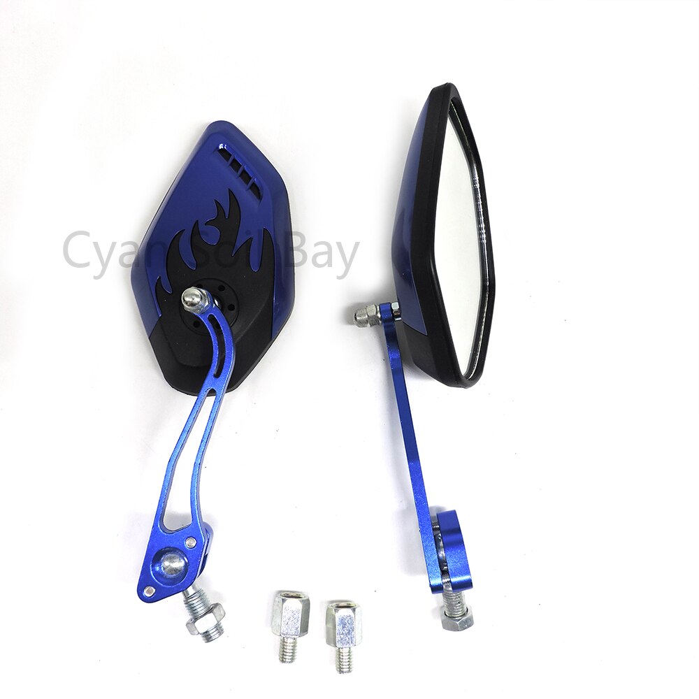9 colores plano espejo 8mm 10mm tornillos Universal espejo retrovisor de motocicleta aleación de aluminio varilla + carcasa de plástico