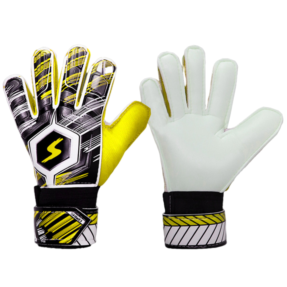 Kids Adult Football Goalkeeper Glove Full Finger Hand Protection Glove Training Soccer Gloves Football Keeper Protection Gloves: Yellow Size 9